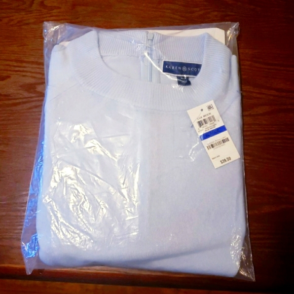 Karen Scott Sweaters - NWT, Karen Scott Sweater, Powder Blue, Size XL